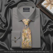Golden Impressionist Floral Necktie ネクタイ