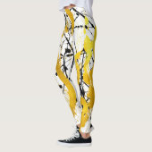 Golden in strokes on white metal レギンス (左)