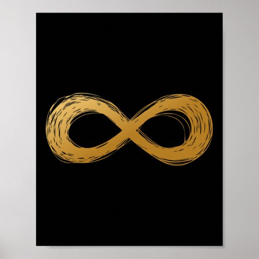 Golden Infinity Neurodiversity Symbol - Autism Awa ポスター (正面)