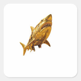 Golden Italian Brainrot Chaos | Cyber Surreal Meme スクエアシール