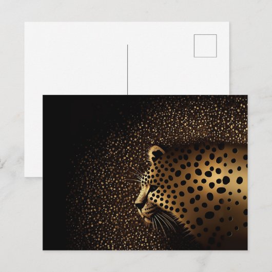 Golden Jaguar Pattern ポストカード (正面/裏面)