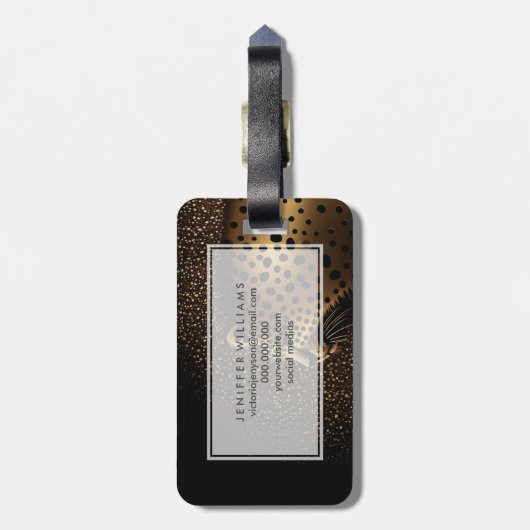 Golden Jaguar Pattern ラゲッジタグ (裏面縦)