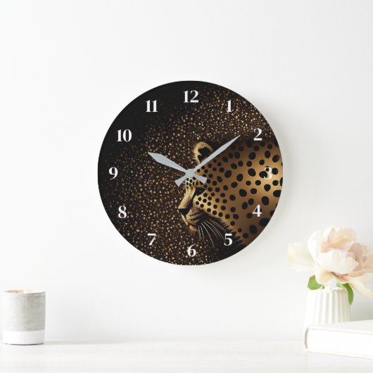 Golden Jaguar Pattern ラージ壁時計 (ホーム)