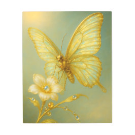 Golden Kaiser Butterfly Gold Topaz Art Print メタルプリント