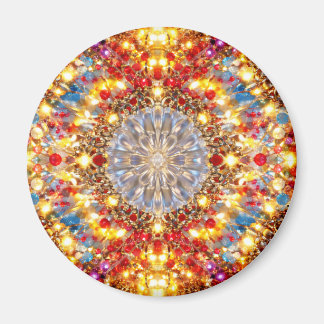 Golden Kaleidoscope Mandala – Sparkling Magnet マグネット