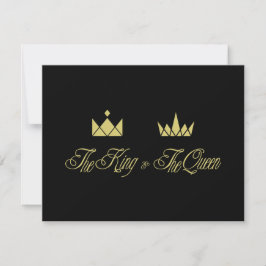 Golden King and Queen Crowns for Wedding ノートカード