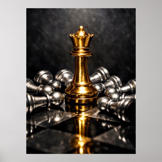 Golden King Chess Piece – Strategy, Power & Victor ポスター (正面)