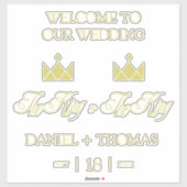 Golden King Crowns for Gay Wedding シール (シート)
