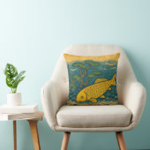 Golden Koi Japanese Art クッション (椅子)