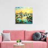 Golden Kyiv Cathedral River Scene Canvas キャンバスプリント (インサイチュ (リビング))