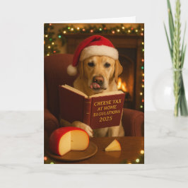 Golden Labrador 'Cheese Tax' Christmas card カード