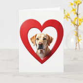 Golden Labrador Love Card カード (黄色い花)