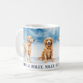 Golden Labrador Retrievers in Snow Christmas Mug コーヒーマグカップ (正面左)