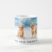 Golden Labrador Retrievers in Snow Christmas Mug コーヒーマグカップ (中央)