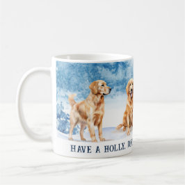 Golden Labrador Retrievers in Snow Christmas Mug コーヒーマグカップ