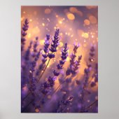 Golden Lavender Field Wall Art Print ポスター (正面)