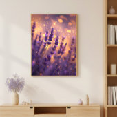 Golden Lavender Field Wall Art Print ポスター