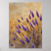 Golden Lavender Field Wall Art Print Poster ポスター (正面)