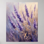 Golden Lavender Wall Art Print | Vertical Poster ポスター (正面)