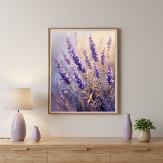 Golden Lavender Wall Art Print | Vertical Poster ポスター