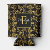 Golden leaf and black luxury | Monogram custom 缶クーラー (正面)