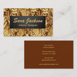 Golden Leaves and Grass Interior Design Artist  名刺