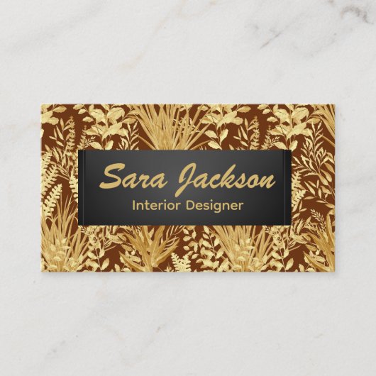 Golden Leaves and Grass Interior Design Artist  名刺 (正面)