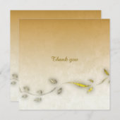 Golden leaves folded thank you card  サンキューカード (正面/裏面)