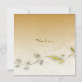 Golden leaves folded thank you card  サンキューカード (正面)