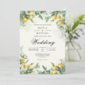 Golden Lemon Botanical Wedding 招待状 (スタンド正面)
