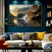 Golden Light Waterfall ポスター
