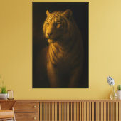 Golden Light White Tiger – Fine Art Portrait キャンバスプリント (インサイチュ (リビング))
