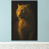 Golden Light White Tiger – Fine Art Portrait キャンバスプリント (インサイチュ (ウッドフロア))