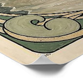 Golden Lilies Art Nouveau Elegance ポスター (角)