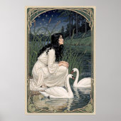 Golden Lilies Art Nouveau Elegance ポスター (正面)