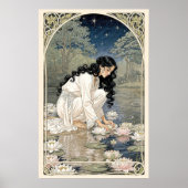 Golden Lilies Art Nouveau Elegance ポスター (正面)