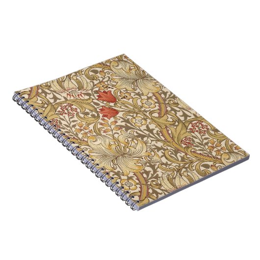 Golden Lily Pattern Version 2 By William Morris ノートブック (右側)