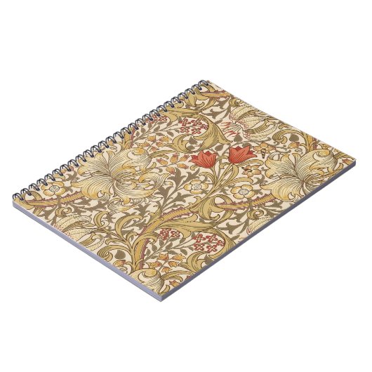 Golden Lily Pattern Version 2 By William Morris ノートブック (左側)