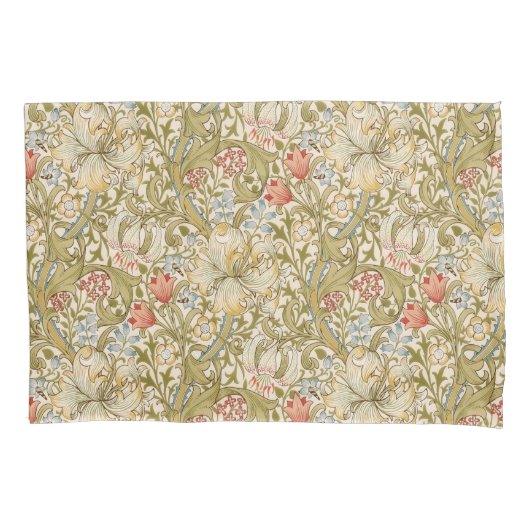 Golden Lily William Morris Classic Design Large 枕カバー (正面)