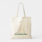 Golden Line Art Christmas Tree トートバッグ (裏面)