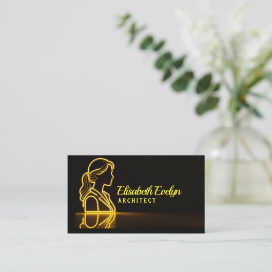 Golden-Lined Grace: A Reflective Silhouette 名刺 (スタンド正面)