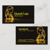 Golden-Lined Grace: A Reflective Silhouette 名刺 (正面/裏面)