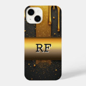 ✨ Golden Liquid Glam  Sparkling Glitter Drip 💛👑 iPhoneケース (裏面)