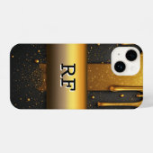 ✨ Golden Liquid Glam  Sparkling Glitter Drip 💛👑 iPhoneケース (裏面横)