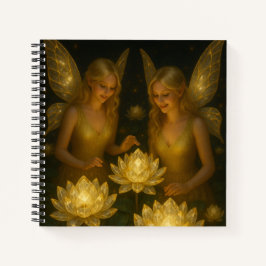 Golden Lotus Fairies Fantasy Art Journal  ノートブック