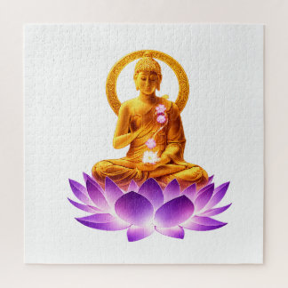 Golden Lotus Meditation Buddha Spiritual Yoga Desi ジグソーパズル