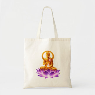 Golden Lotus Meditation Buddha Spiritual Yoga Desi トートバッグ