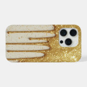 Golden Luxe Sparkle Drip ✨ Luxury Glitter Glam iPhoneケース (裏面横)