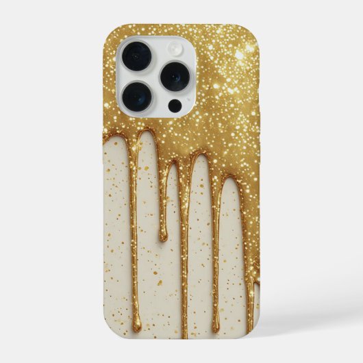 Golden Luxe Sparkle Drip ✨ Luxury Glitter Glam iPhoneケース (裏面)
