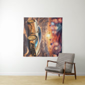 golden luxury car in a desert landscape タペストリー (インサイチュ(横))